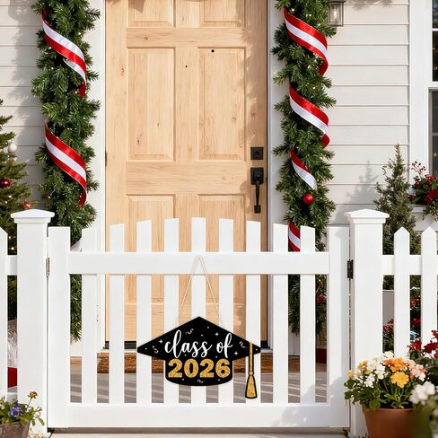 Class of 2026 Graduation Wood Hanging Door Sign, Congrats Grad Sign for House Front Door Wall in Kuwait