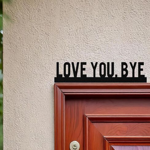 Metal Love You Bye Sign Above Door 3D Wall Art Decor Letters Cute Door Topper Boho Farmhouse for Living Room, Hallway Entryway, Door Frame Decal Home Decor Corner Sign Housewarming Gifts for Your Family Lovers in Saudi Arabia