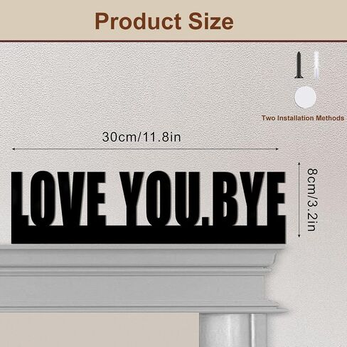 Metal Love You Bye Sign Above Door 3D Wall Art Decor Letters Cute Door Topper Boho Farmhouse for Living Room, Hallway Entryway, Door Frame Decal Home Decor Corner Sign Housewarming Gifts for Your Family Lovers in Saudi Arabia