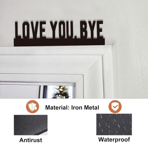 Metal Love You Bye Sign Above Door 3D Wall Art Decor Letters Cute Door Topper Boho Farmhouse for Living Room, Hallway Entryway, Door Frame Decal Home Decor Corner Sign Housewarming Gifts for Your Family Lovers in Saudi Arabia