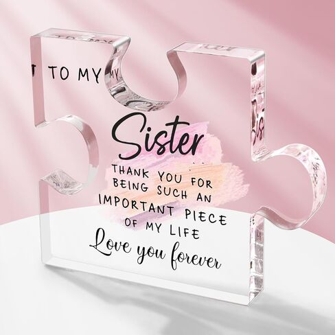 Acrylic Plaque Gifts for Bestie, Best Friend Birthday Gifts for Women Unique Acrylic Puzzle Piece Paperweight Desk Decorations Present for New Year Thanksgiving Christmas Anniversary in Saudi Arabia