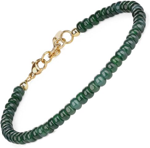 SAMYA Natural Green Jade Bracelet for Women, Women's Heart Charm Bracelet, Adjustable Fit 6.0"–7.25" Wrist, Lucky Bracelet Gift for Her in Kuwait