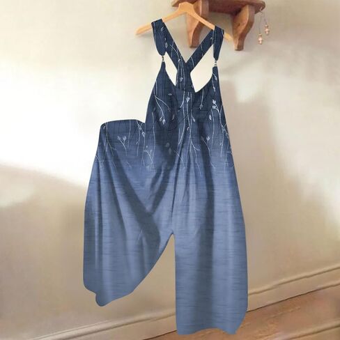 Boho Jumpsuit for Women 2025 Summer Wide Leg Sleeveless Overall Vintage Art Graphic Romper in Kuwait