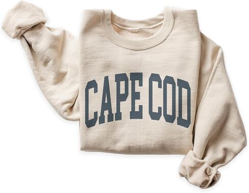سويت شيرت Cape Cod Beach، بلوفر ماساتشوستس، اسكواش جمالي عتيق باهت، هدية سفر عصرية له أو لها، سويت شيرت برقبة دائرية للجنسين رمادي رمادي in Kuwait