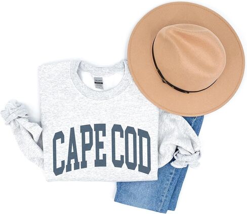 سويت شيرت Cape Cod Beach، بلوفر ماساتشوستس، اسكواش جمالي عتيق باهت، هدية سفر عصرية له أو لها، سويت شيرت برقبة دائرية للجنسين رمادي رمادي in Kuwait