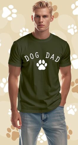 Mens Dog Dad Shirts Funny Dog Lover T-Shirt Fathers Day Tee Tops in Saudi Arabia