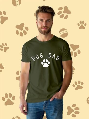 Mens Dog Dad Shirts Funny Dog Lover T-Shirt Fathers Day Tee Tops in Saudi Arabia