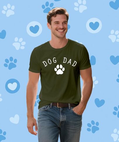 Mens Dog Dad Shirts Funny Dog Lover T-Shirt Fathers Day Tee Tops in Saudi Arabia