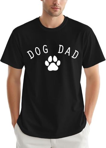 Mens Dog Dad Shirts Funny Dog Lover T-Shirt Fathers Day Tee Tops in Saudi Arabia