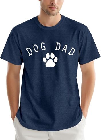 Mens Dog Dad Shirts Funny Dog Lover T-Shirt Fathers Day Tee Tops in Saudi Arabia