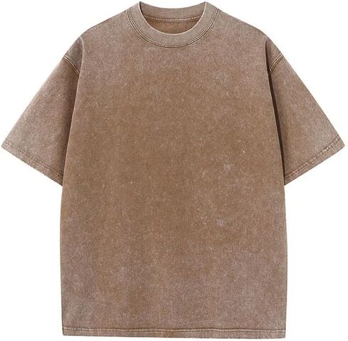 Men's Oversized T-Shirts Cotton Unisex Short Sleeves Casual Loose Wash Solid Basic Tee Tops in Saudi Arabia