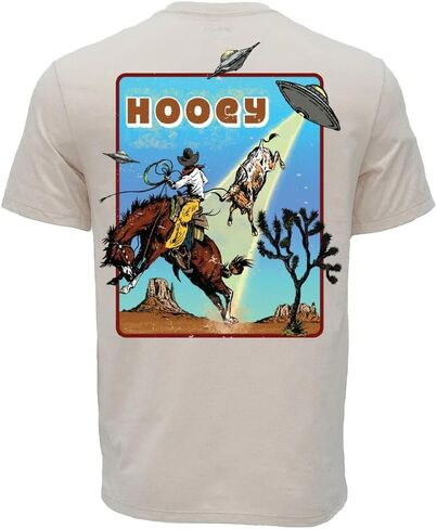 HOOEY Men's Space Rustler Space Cowboy Graphic T-Shirt Off White in Kuwait