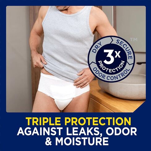 Tena Men Protective Underwear for Men, Maximum Absorbency, Better Fit, Adult Diaper, Small/Medium, 10 Count in Kuwait