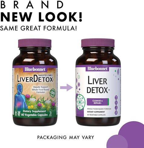 Bluebonnet Nutrition Liver Detox, Liver Health*, Antioxidant Protection*, Soy-Free, Gluten-Free, Kosher Certified, Non-GMO, Dairy-Free, 60 Vegetable Capsules, 60 Servings in Saudi Arabia