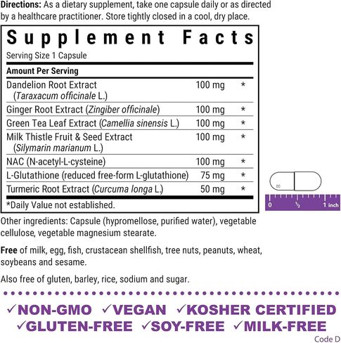 Bluebonnet Nutrition Liver Detox, Liver Health*, Antioxidant Protection*, Soy-Free, Gluten-Free, Kosher Certified, Non-GMO, Dairy-Free, 60 Vegetable Capsules, 60 Servings in Saudi Arabia