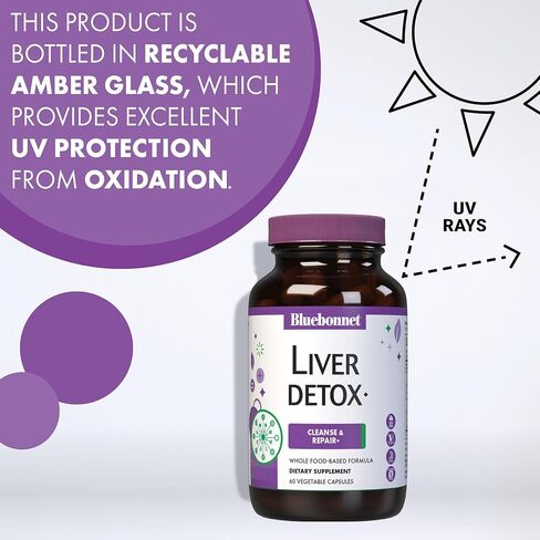 Bluebonnet Nutrition Liver Detox, Liver Health*, Antioxidant Protection*, Soy-Free, Gluten-Free, Kosher Certified, Non-GMO, Dairy-Free, 60 Vegetable Capsules, 60 Servings in Saudi Arabia
