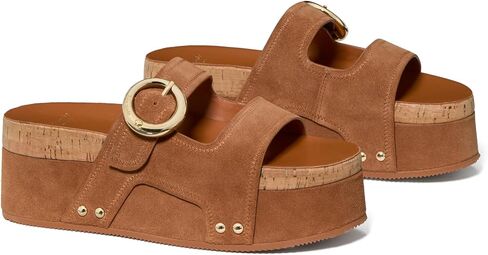 kate spade new york Halo Suede Platform Footbed Sandal in Kuwait