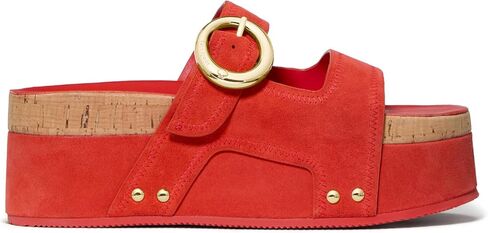 kate spade new york Halo Suede Platform Footbed Sandal in Kuwait