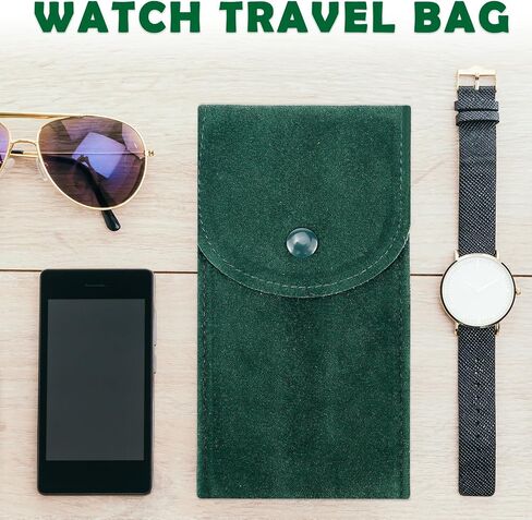 قطعتان من حقيبة تخزين الساعة وحقيبة السفر وحقيبة السفر منظم وحافظة صندوق الساعة الواقية للساعات والمجوهرات، باللون الأخضر in Kuwait