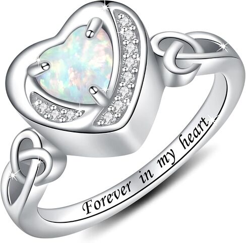 Heart Cremation Ring for Ashes - 925 Sterling Silver Teardrop Urn Keepsake Rings Memorial Jewelry for Women in Saudi Arabia