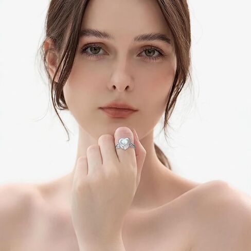 Heart Cremation Ring for Ashes - 925 Sterling Silver Teardrop Urn Keepsake Rings Memorial Jewelry for Women in Saudi Arabia