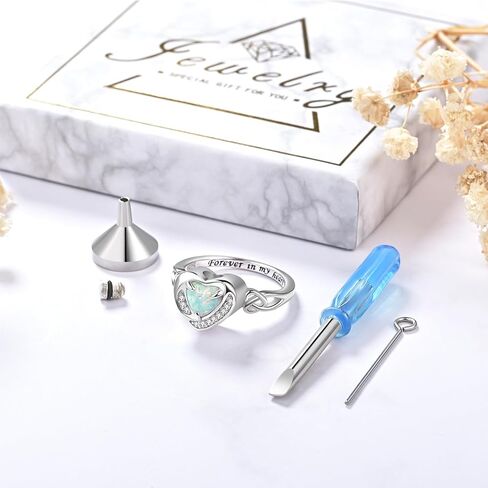 Heart Cremation Ring for Ashes - 925 Sterling Silver Teardrop Urn Keepsake Rings Memorial Jewelry for Women in Saudi Arabia