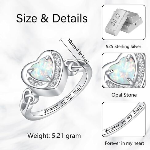 Heart Cremation Ring for Ashes - 925 Sterling Silver Teardrop Urn Keepsake Rings Memorial Jewelry for Women in Saudi Arabia