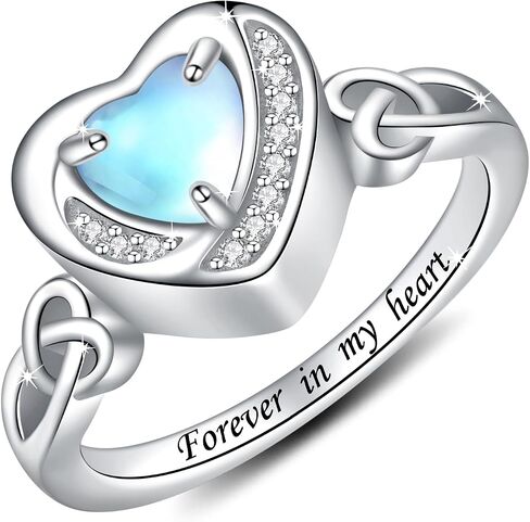 Heart Cremation Ring for Ashes - 925 Sterling Silver Teardrop Urn Keepsake Rings Memorial Jewelry for Women in Saudi Arabia
