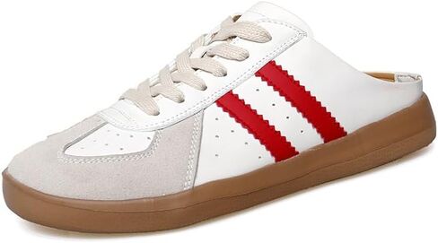 Women's Fashionable Contrast Mesh Design Lace Up Walking Shoes, Casual Slides Breathable Comfortable Sports Shoes, Female All-Match Round Toe Slip on For Daily Wear in Kuwait