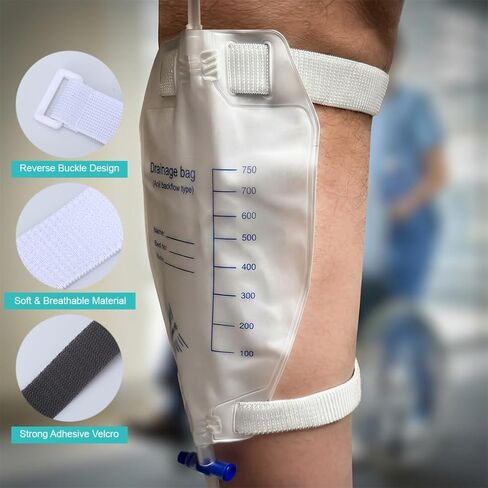 Leg Bag Strap 5pack Catheter Leg Straps Adjustable Urine Drainage Bag Strap Catheter Stabilization Device for Men Women in Saudi Arabia