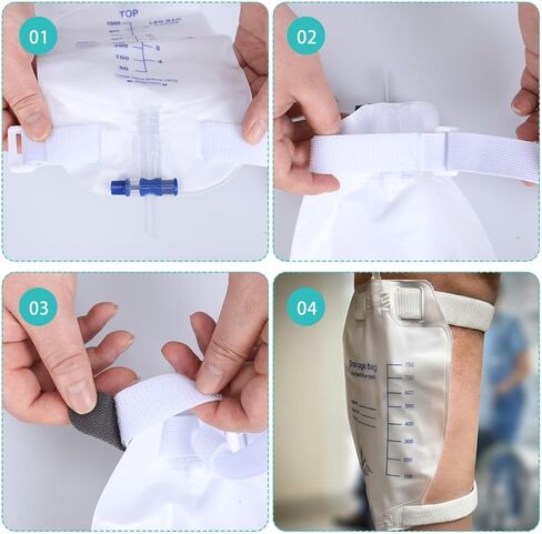 Leg Bag Strap 5pack Catheter Leg Straps Adjustable Urine Drainage Bag Strap Catheter Stabilization Device for Men Women in Saudi Arabia