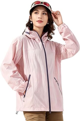 Velius Women's UPF 50+ Hoodie Pockets UV Sun Protection SPF Long Sleeve Light weight Shirt Jacket for Women Hiking Outdoor in Saudi Arabia