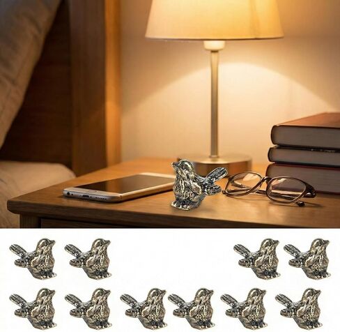10PCS Small Bird Figurines -Bird Decor Brass Sparrow Statue Vintage Gold Bird Decor Statues Home Office Desk Table Decoration in Saudi Arabia
