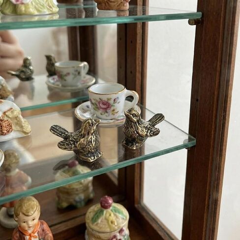 10PCS Small Bird Figurines -Bird Decor Brass Sparrow Statue Vintage Gold Bird Decor Statues Home Office Desk Table Decoration in Saudi Arabia