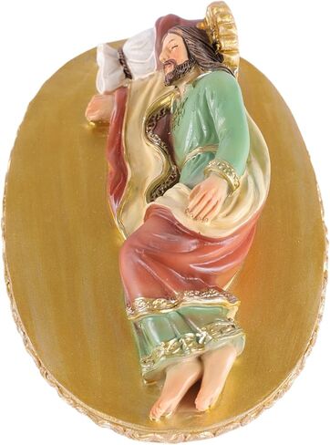 Sleeping St. Joseph Statue - 5.8" Hand-Painted Catholic Figure on Gold Base, Pope Francis Devotion Decor & Religious Gifts for Men in Saudi Arabia