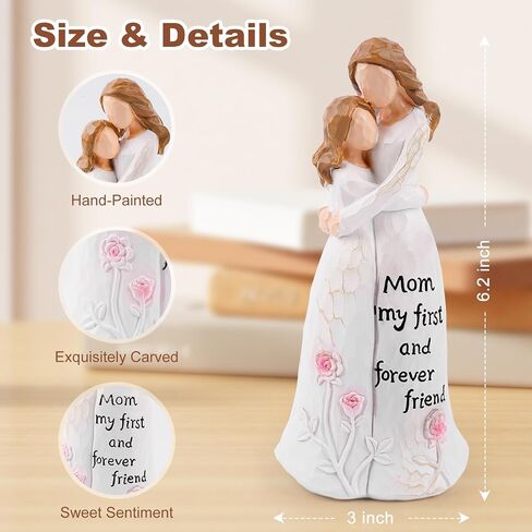 Yixiang Mom Birthday Gifts from Daughter - Great Mother Gifts for Birthday Christmas Mothers Day, 6.2" Mother & Daughter Resin Figurine, Meaningful Handcrafted Sculpture Keepsake in Saudi Arabia