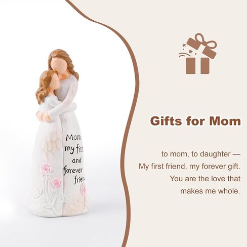 Yixiang Mom Birthday Gifts from Daughter - Great Mother Gifts for Birthday Christmas Mothers Day, 6.2" Mother & Daughter Resin Figurine, Meaningful Handcrafted Sculpture Keepsake in Saudi Arabia