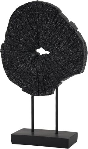 Black Art Modern Abstract Sculpture - Solid Black Art Sculpture for Home Décor Minimalist Decorative Statue for Living Room Office Desk Shelf Handcrafted Art Piece 7.25 * 2.5 * 12 Inch in Saudi Arabia