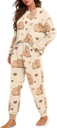 Women's Pajamas Set Soft 2 Piece Loungewear Long Sleeve Pj Set Matching Sleepwear with Pockets for Women Plus Size in Saudi Arabia