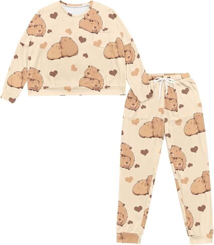 Women's Pajamas Set Soft 2 Piece Loungewear Long Sleeve Pj Set Matching Sleepwear with Pockets for Women Plus Size in Saudi Arabia