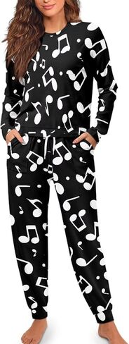 Women's Pajamas Set Soft 2 Piece Loungewear Long Sleeve Pj Set Matching Sleepwear with Pockets for Women Plus Size in Saudi Arabia
