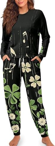Women's Pajamas Set Soft 2 Piece Loungewear Long Sleeve Pj Set Matching Sleepwear with Pockets for Women Plus Size in Saudi Arabia
