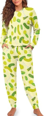 Women's Pajamas Set Soft 2 Piece Loungewear Long Sleeve Pj Set Matching Sleepwear with Pockets for Women Plus Size in Saudi Arabia
