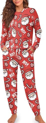 Women's Pajamas Set Soft 2 Piece Loungewear Long Sleeve Pj Set Matching Sleepwear with Pockets for Women Plus Size in Saudi Arabia