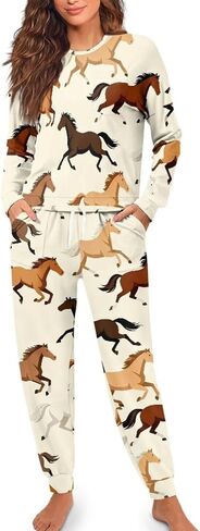 Women's Pajamas Set Soft 2 Piece Loungewear Long Sleeve Pj Set Matching Sleepwear with Pockets for Women Plus Size in Saudi Arabia