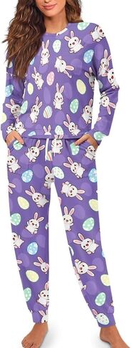 Women's Pajamas Set Soft 2 Piece Loungewear Long Sleeve Pj Set Matching Sleepwear with Pockets for Women Plus Size in Saudi Arabia