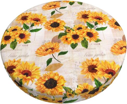 Stool Covers Colorful Flower Floral Print Round Bar Stool Slipcover with Elastic Soft Bar Stool Seat Cover Cushion 12 Inch in Saudi Arabia