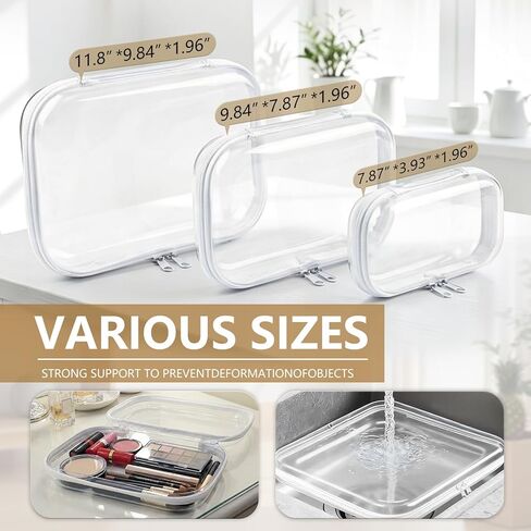 Dimore Ultimate Organizer Kit - 9 Pack Clear Hard Shell Zipper Case (3 Large + 3 Medium + 3 Small) Multi-Size Set, Complete Storage Solution for Makeup, Crafts, Toys, Electronics in Saudi Arabia