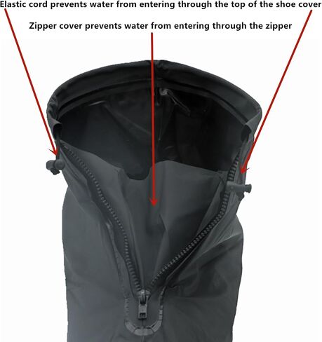 Waterproof Shoe Covers, Reusable Foldable Slip Proof Bottom Overshoes with Zipper, Keep Shoes Dry for Cycling Fishing Walking in Rain Snow and Mud (Black Short Boot, XL) in Saudi Arabia