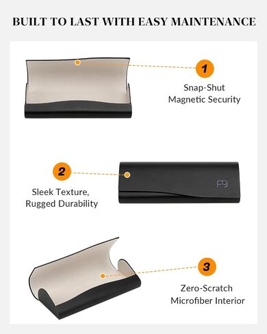 Glasses Case, Portable Sunglasses Case with Magnetic Closure, Protective Eye Glasses Holder in Kuwait